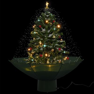 vidaXL Schneiender Weihnachtsbaum mit Schirmfuß Grün 75 cm