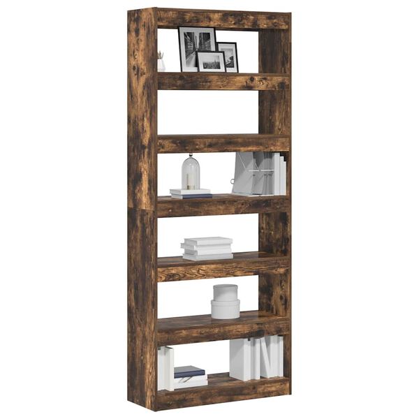 vidaXL B&uuml;cherregal Ger&auml;ucherte Eiche 80 x 30 x 198 cm Holzwerkstoff