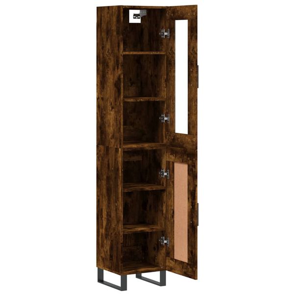 vidaXL Highboard Räuchereiche 34,5x34x180 cm Holzwerkstoff