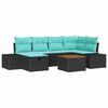 vidaXL Gartensofa-set 7 stk. Schwarz Poly Rattan