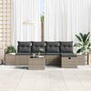 vidaXL Gartensofa-set mit Kissen 6 pcs Grau Poly-Rattan