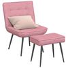 vidaXL Relaxsessel mit Hocker Rosa Samt