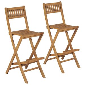 vidaXL Klappbare Garten-Barhocker 2 Stk. Massivholz Teak