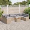 vidaXL Gartensofa-set 11 pcs Beige und Hellgrau Poly-Rattan