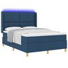 vidaXL Boxspringbett mit Matratze mit Kopfteil Blau 160 x 200 cm Stoff
