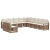 vidaXL Gartensofa-set 11 stk. Beige Poly-Rattan