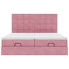 vidaXL Ottoman-Bett mit Matratzen & LEDs Rosa 160x200 cm Samt