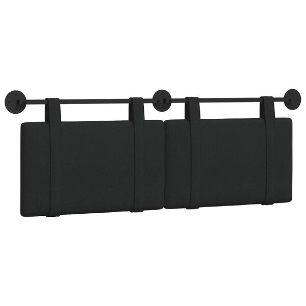vidaXL H&auml;ngevorderseite Wandmontiert Uni Schwarz 130 x 55 x 5 cm Stoff