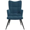 vidaXL Relaxsessel mit Hocker Blau Samt