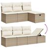 vidaXL 8-tlg. Garten-Sofagarnitur mit Kissen Beige Poly Rattan