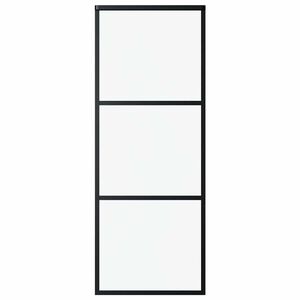 vidaXL Schiebet&uuml;r 3-teilig ESG-Glas und Aluminium 76x205 cm Schwarz