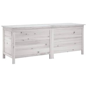 vidaXL Gartentruhe Wei&szlig; 150x50x56,5 cm Massivholz Tanne