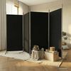 vidaXL 4-tlg. Paravent Schwarz 346x180 cm Stoff