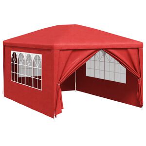 vidaXL Partyzelt mit Wand Rot 400 x 300 x 255 cm Polyethylen und Stahl