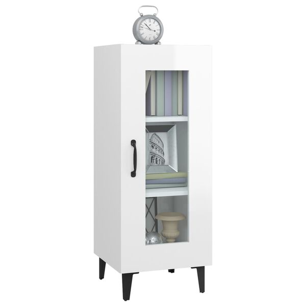 vidaXL Sideboard Hochglanz-Wei&szlig; 34,5x34x90 cm Holzwerkstoff