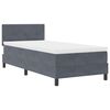 vidaXL Boxspringbett mit Matratze Dunkelgrau 90 x 190 cm Samt