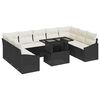 vidaXL Garten-Sofa-Set 10 stk. Schwarz und Creme