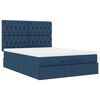 vidaXL Ottoman-Bett mit Matratze Blau 140x200 cm Stoff
