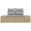 vidaXL Gartensofa Beige 123 x 62 x 69cm Poly-Rattan