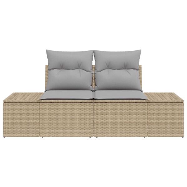 vidaXL Gartensofa Beige 123 x 62 x 69cm Poly-Rattan