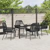vidaXL Garten Essgruppe mit Kissen 5 pcs Schwarz Poly-Rattan
