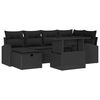 vidaXL Garten-Sofa-Set mit Kissen 7 pcs Schwarz Poly Rattan
