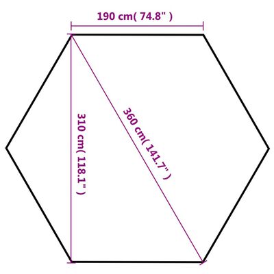 vidaXL Pop-Up-Partyzelt Hexagonal Faltbar Dunkelblau 3,6x3,1 m