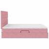 vidaXL Bett mit Stauraum und LED mit Matratze Rosa 180 x 200 cm Samt