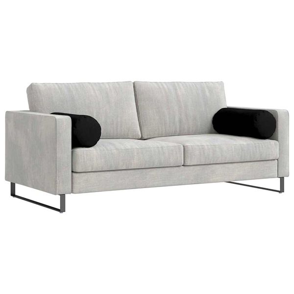 vidaXL Bolsterkissen 2 St&uuml;ck Schwarz &Oslash; 25 x 70 cm Mikrofaserstoff