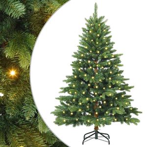 vidaXL K&uuml;nstlicher Weihnachtsbaum mit 150 LEDs Gr&uuml;n 120 cm PE und PVC