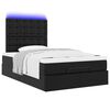 vidaXL Ottoman-Bett mit Matratze & LEDs Schwarz 120x190 cm Kunstleder