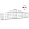 vidaXL Gabionen mit Hochbogen 30 Stk. 200x30x40/60 cm Verzinktes Eisen