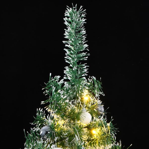 vidaXL K&uuml;nstlicher Weihnachtsbaum 300 LEDs & Kugeln Beschneit 240 cm