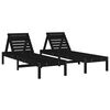 vidaXL Sonnenliegen 2 Stk. Schwarz 199,5x60x74 cm Massivholz Kiefer