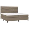 vidaXL Boxspringbett mit Matratze & LED Taupe 200x200 cm Stoff