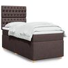 vidaXL Boxspringbett mit Matratze Dunkelbraun 90x190 cm Stoff