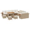 vidaXL Gartensofa-set 14 pcs Beige Poly-Rattan