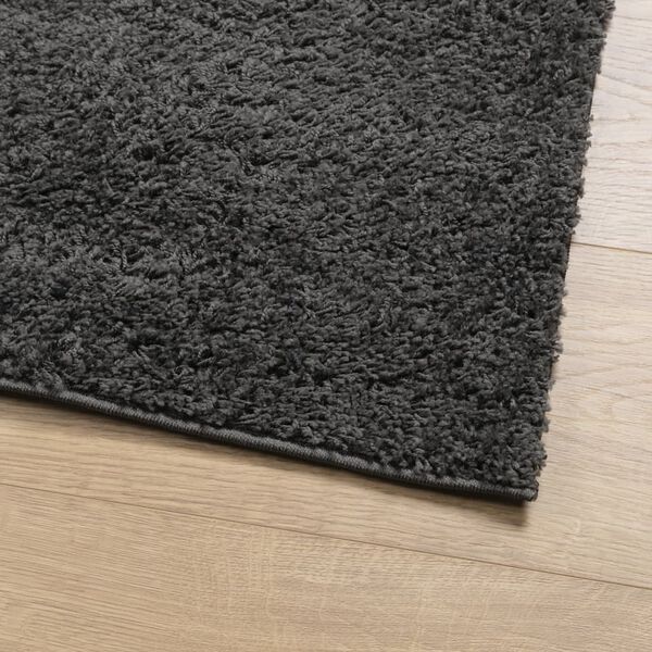 vidaXL Teppich Shaggy Hochflor Modern Anthrazit 160x160 cm