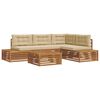 vidaXL Outdoor-Sofagarnitur mit Kissen 5 St&uuml;ck Natur und Beige