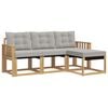 vidaXL Outdoor-Sofagarnitur mit Kissen 4 pcs Wei&szlig; und Hellgrau