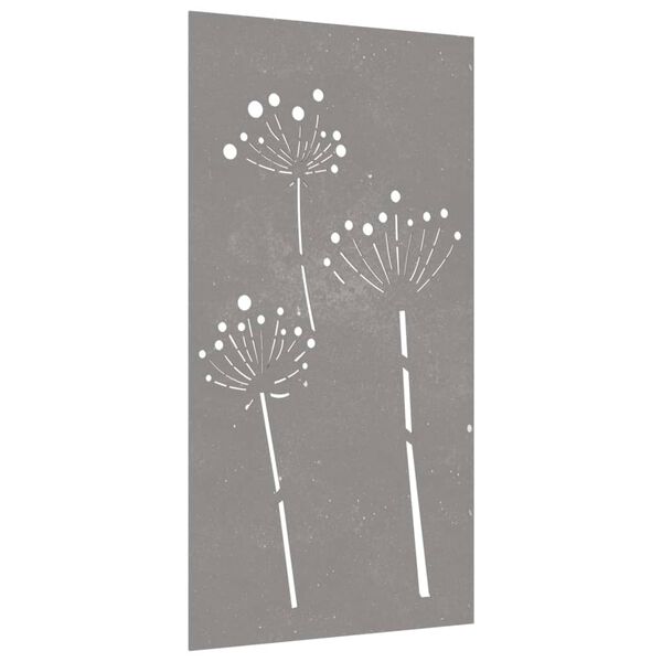 vidaXL Garten-Wanddeko 105x55 cm Cortenstahl Blumen-Design