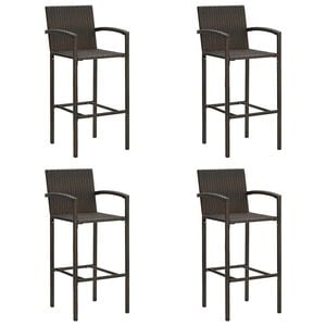 vidaXL Barhocker 4 Stk. Braun Poly Rattan