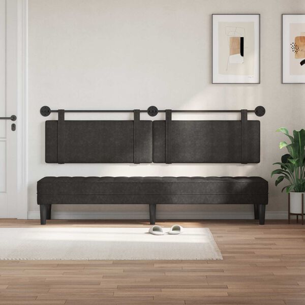 vidaXL H&auml;ngevorderseite Uni Schwarz 210 x 55 x 5 cm Antikes PU