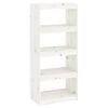 vidaXL B&uuml;cherregal/Raumteiler Wei&szlig; 60x30x135,5 cm Massivholz Kiefer