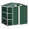 vidaXL Gartenhaus mit Regal Gr&uuml;n 205x130x183 cm Eisen
