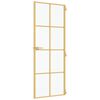vidaXL Innentür Schlank Golden 76x201,5 cm Hartglas und Aluminium