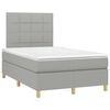 vidaXL Boxspringbett mit Matratze & LED Hellgrau 120x190 cm Stoff