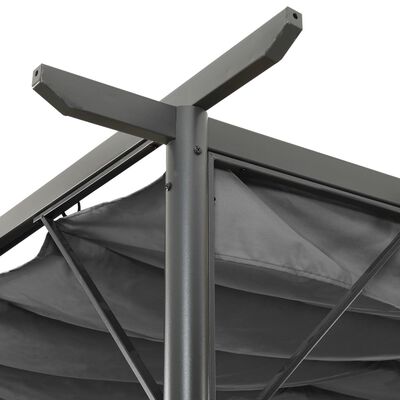 vidaXL Pergola mit Ausziehbarem Dach Anthrazit 3x3 m Stahl 180 g/m²