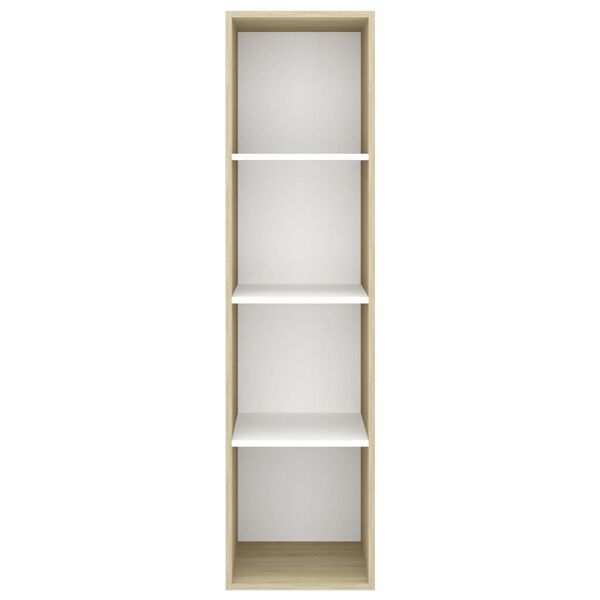 vidaXL TV-Wandschrank Sonoma-Eiche Weiß 37x37x142,5 cm Holzwerkstoff
