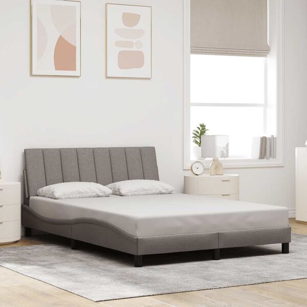 vidaXL Bettgestell ohne Matratze "Hanko" Taupe 140x190 cm Stoff